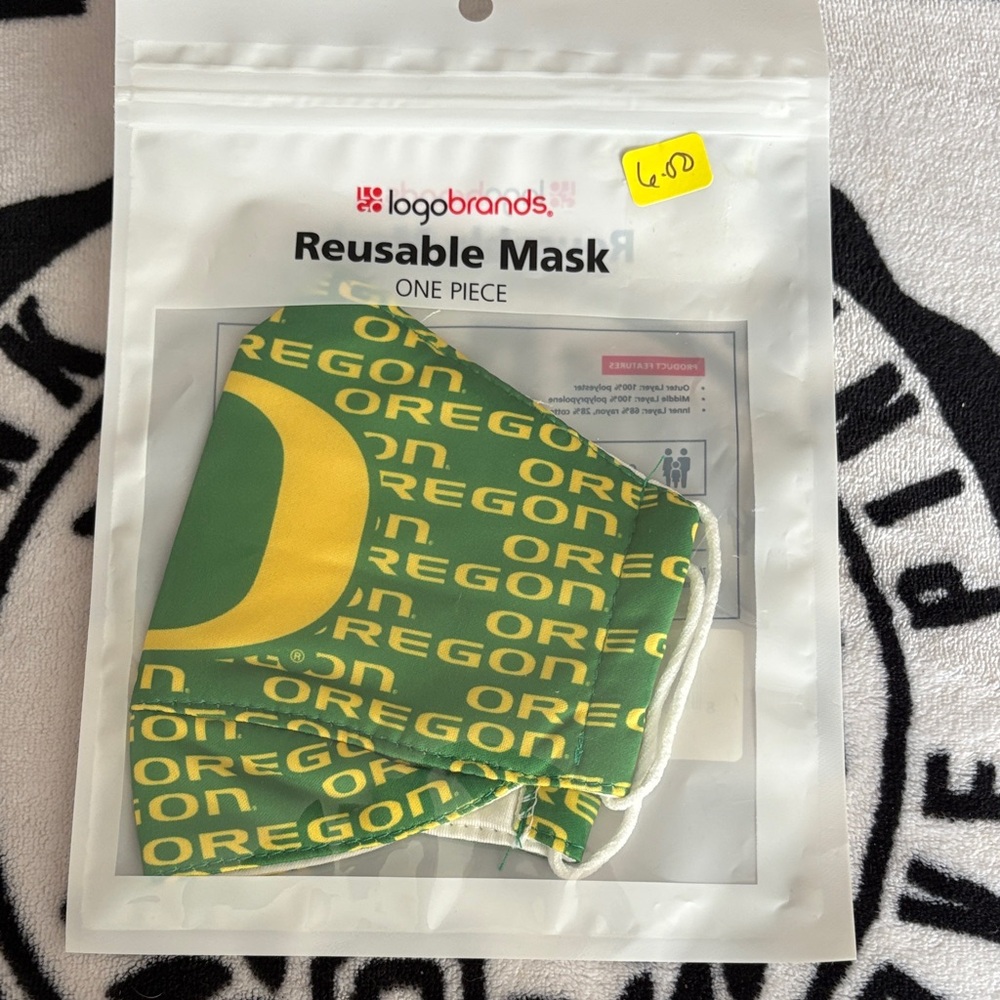 Logo Brands Green and Yellow Reusable Face Mask